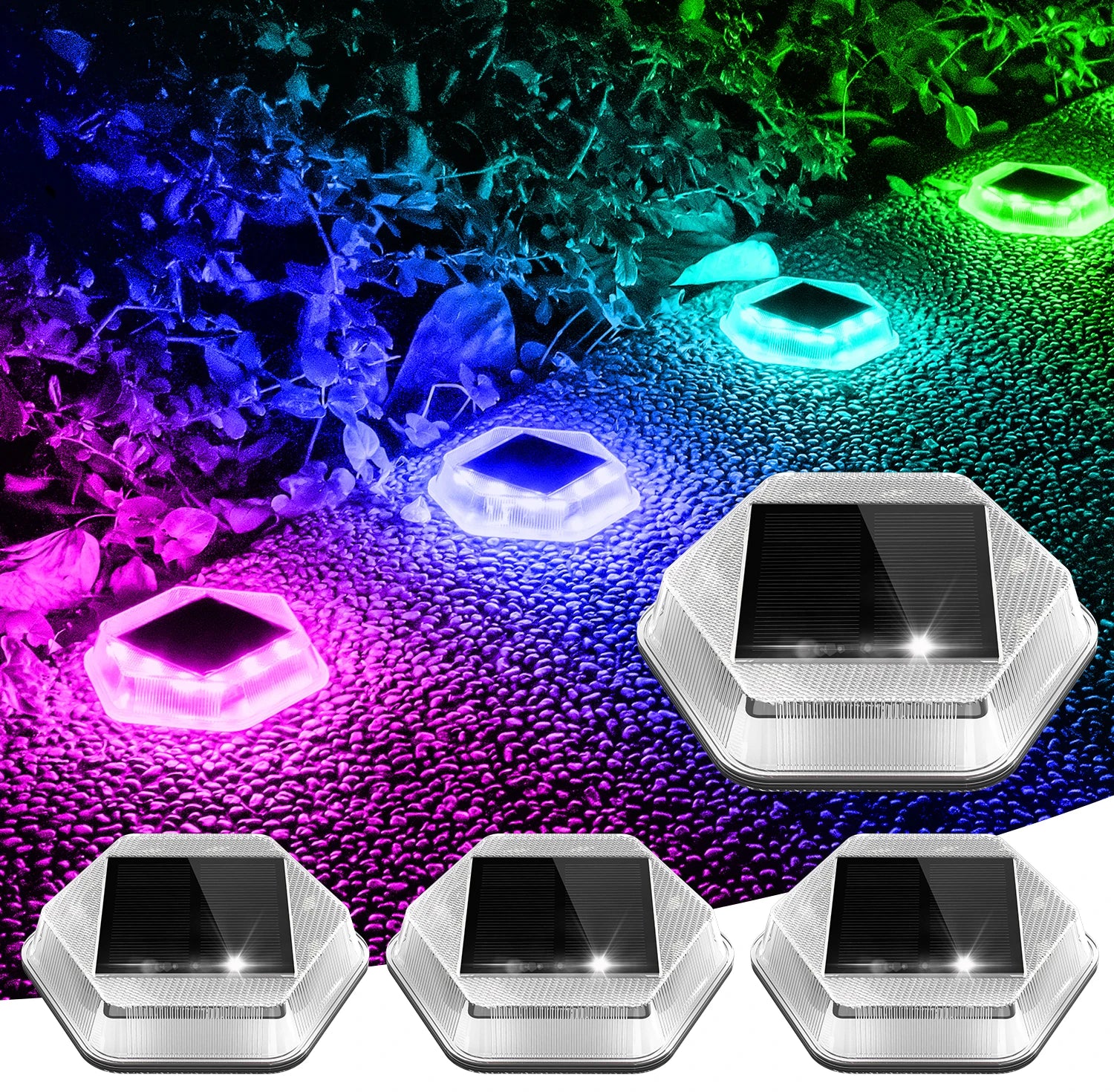 Spot solaire d'escalier LED RGB pour extérieur