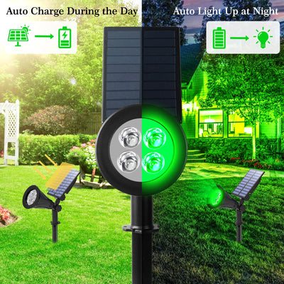 Projecteur Solaire Vert Étanche Mur Jardin Extérieur
