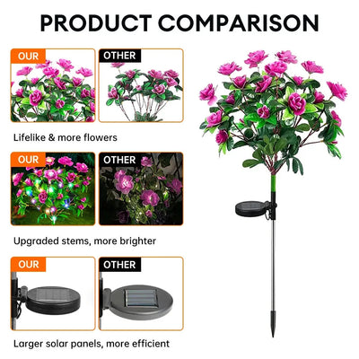 Lampe Solaire Fleur Extérieur Azalée LED sur Piquet