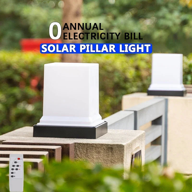 Lampe Solaire de Pilier LED avec Télécommande
