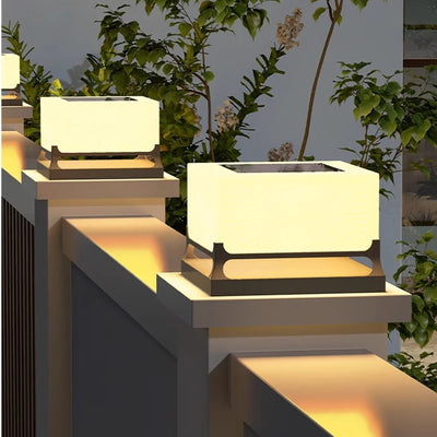 Lampe Solaire Pilier Portail Cube Décorative Extérieur