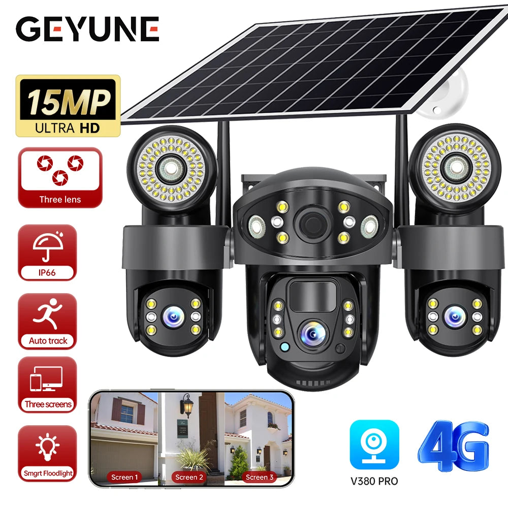 Caméra de Surveillance Extérieure 4G Solaire PTZ Zoom 10x