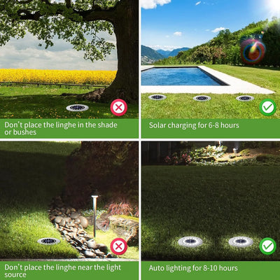 Spot Solaire Enterré LED RGB Multicolore Étanche Jardin Allée