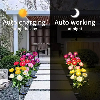 Piquet Solaire Flocon de Neige LED pour Allée et Terrasse