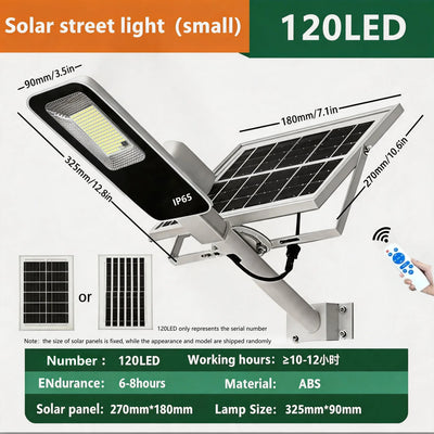 Réverbère Solaire Extérieur avec Télécommande, Détection Automatique, Étanche