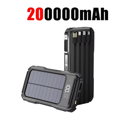 Power Bank Solaire 200000mAh 4 en 1 Affichage