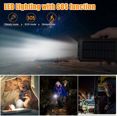 Power Bank Solaire 80000mAh Lampe LED Puissante