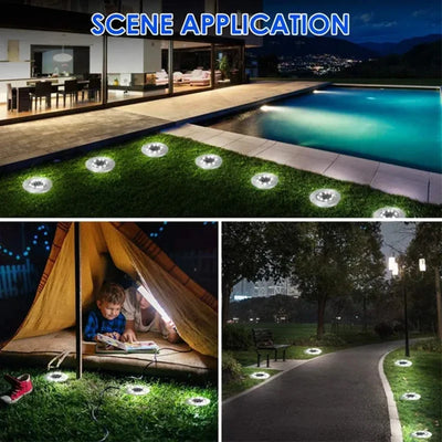 Lampe Solaire Encastrée Sol LED Étanche Terrasse Jardin Allée