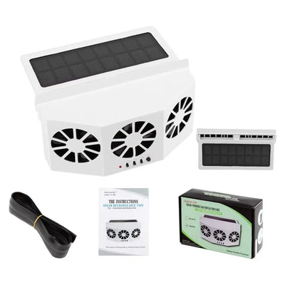 Ventilateur Solaire de Vitre pour Voiture Rechargeable USB
