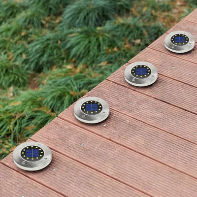 Lampe Solaire Disque Enterrée 8 à 20 LED IP65 Jardin Terrasse