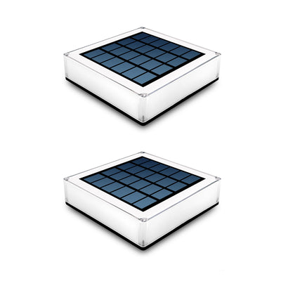 Lampe Solaire 3 Couleurs Jardin Clôture Mur IP65 2 Pièces