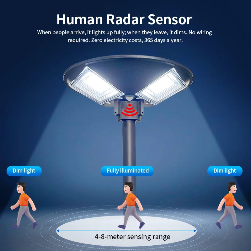 Lampadaire Solaire UFO 300W Détecteur de Mouvement