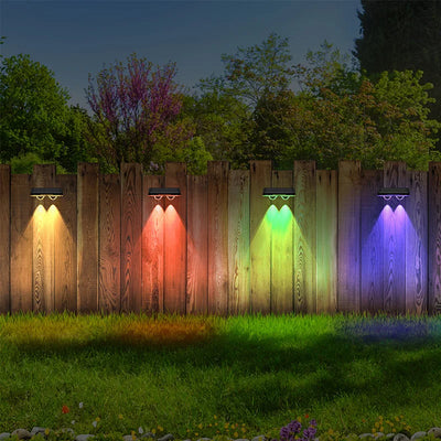 Applique Solaire Clôture LED RGB Étanche Jardin Extérieur