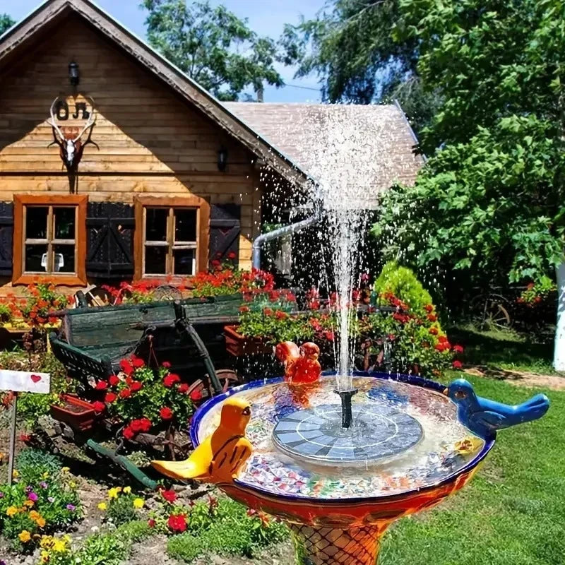 Fontaine Solaire Flottante 16 cm à 8 Buses pour Jardin