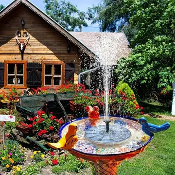 Fontaine Solaire Flottante 16 cm à 8 Buses pour Jardin