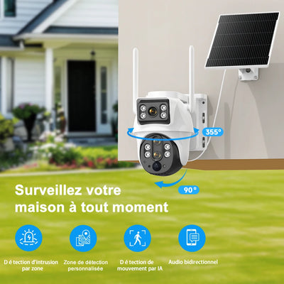 Caméra Solaire 4G Double Objectif Zoom 10X