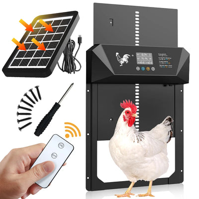 Porte Automatique de Poulailler Solaire Grand Format Quatre Modes