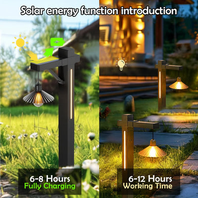 Lampadaire Solaire Extérieur Vintage Éclairage Paysager Allée Jardin
