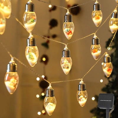 Guirlande Solaire Sapin de Noël 5 m 20 Ampoules Étanche