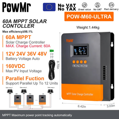 Régulateur de Charge Solaire MPPT PWM - vue 3