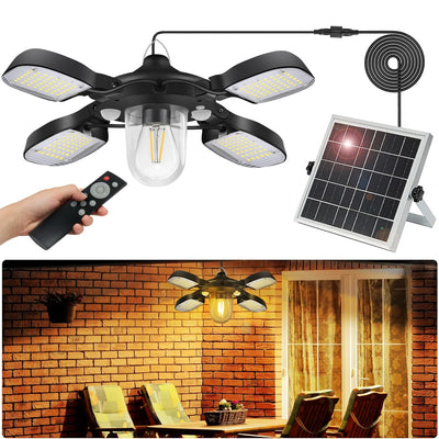 Lampe Solaire de Grange 192 LED 1000lm Double Capteur Suspension