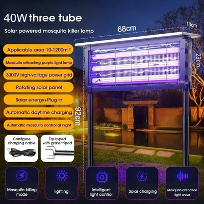 Destructeur d'Insectes Solaire JOYINLED Anti-Moustique 15 W ou 40 W