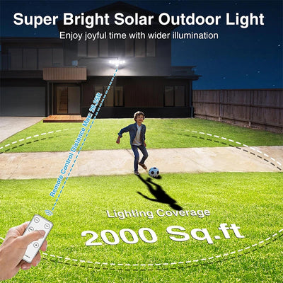 Projecteur Solaire 496 LED Détecteur Mouvement 6 Têtes 360°
