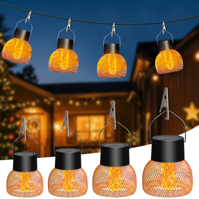 Lanterne Solaire Extérieure Effet Flamme Étanche Jardin