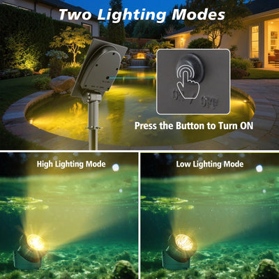 Spot Solaire Sous-Marin IP68 Étanche Piscine Bassin Jardin