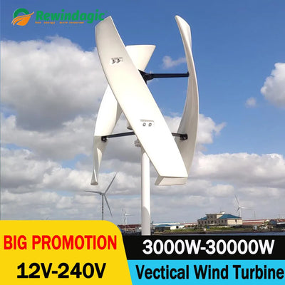 Éolienne Verticale Maglev 5 kW à 30 kW 3 Pales 24V à 220V