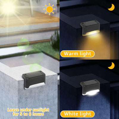 Lampes Solaires d'Escalier Extérieur IPX65, Pack 1 à 16 Pièces, Noir ou Marron