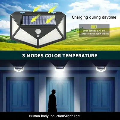 Applique Solaire Extérieur 100 LED Détecteur de Mouvement
