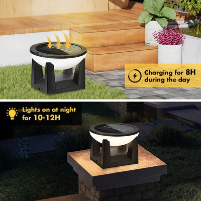 Lampe Solaire Pilier Poteau LED Capuchon Clôture IP65 Étanche