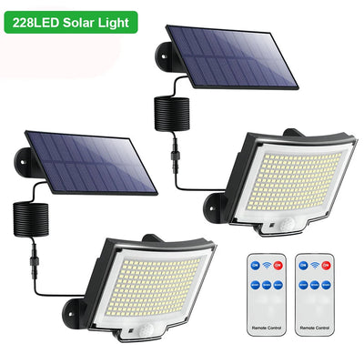 Réverbère Solaire LED 328 Capteur PIR Télécommande
