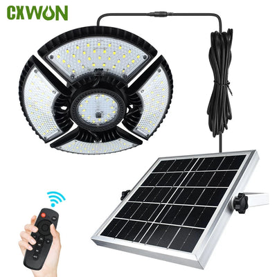 Plafonnier Solaire Extérieur 136 LED Pliable pour Garage