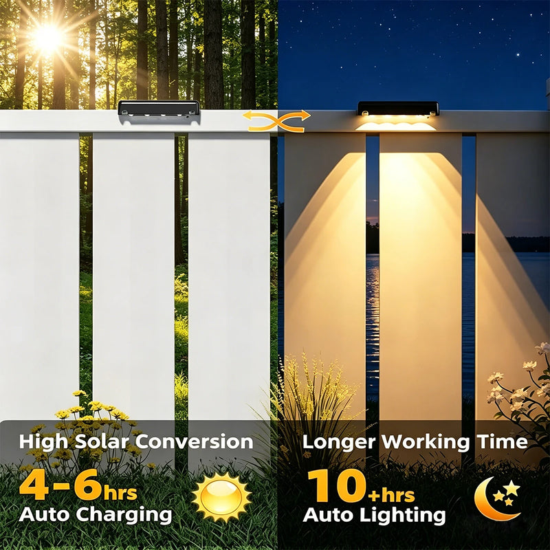 Lampe solaire 4 LED pour clôture et terrasse