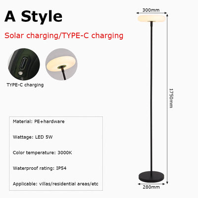 Lampadaire Solaire Sans Fil USB-C IP54