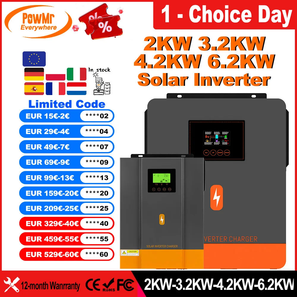 Onduleur Solaire Hybride MPPT WiFi