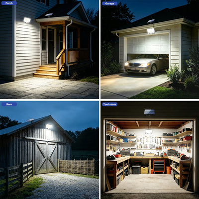 Lampe Solaire Murale 144 LED Double Capteur IP65 Jardin