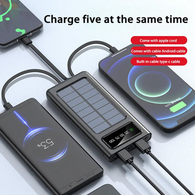 Power Bank Solaire 200000mAh USB 4 en 1