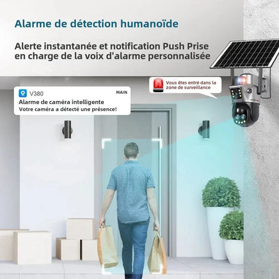 Caméra solaire WiFi de surveillance pour maison
