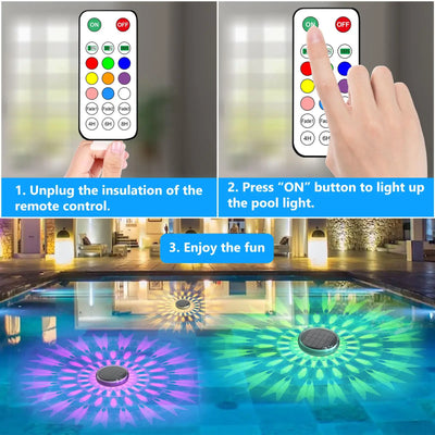 Lampe Solaire Piscine Flottante LED avec Télécommande
