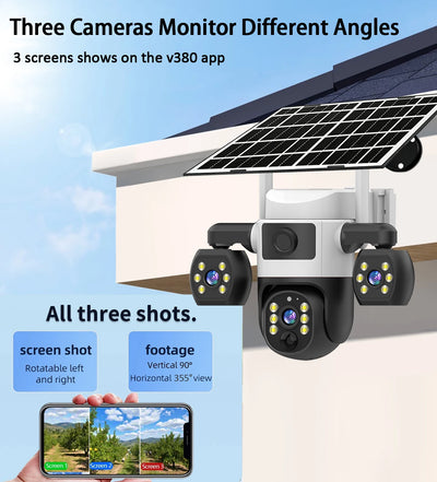 Caméra de Surveillance Solaire Rotative Extérieure 4G 15MP