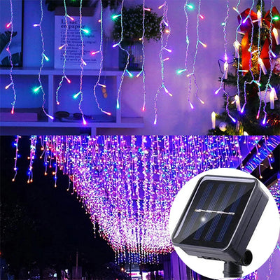 Rideau Solaire Lumineux 3,5 m LED Féerique Noël et Mariage