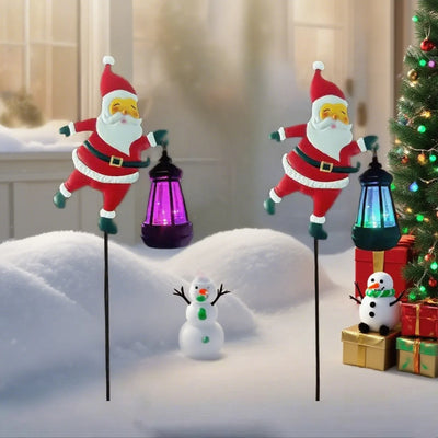 Arrosoir Solaire Père Noël LED Décoration de Jardin