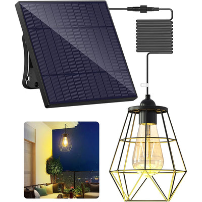 Lampe Solaire Suspendue Lustre de Jardin Blanc Chaud