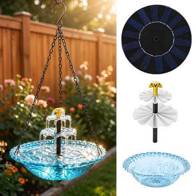 Fontaine Solaire Suspendue Cascade 3 Niveaux pour Oiseaux