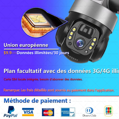 Caméra Solaire 4G 3 Objectifs PTZ Extérieure - vue 6