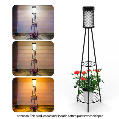 Lanterne Solaire de Jardin avec Support pour Plantes