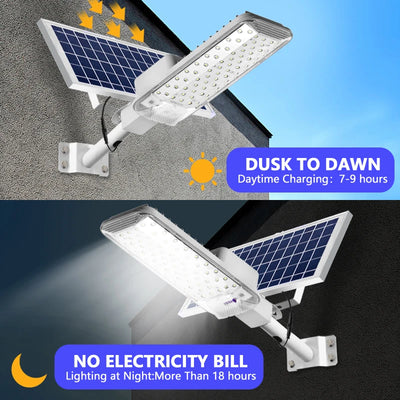 Lampadaire Solaire 6500K Crépuscule Aube Extérieur